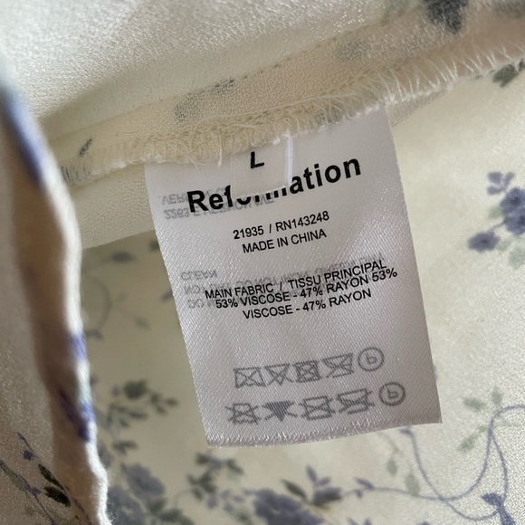 Reformation Atticus Madeline Floral Print Cream Camisole Top - Picture 6 of 7